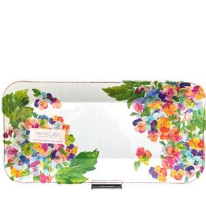 RACHEL ZOE Melamine Colorful Pansy Large XL Serving Tray Platter 15" Long NWT